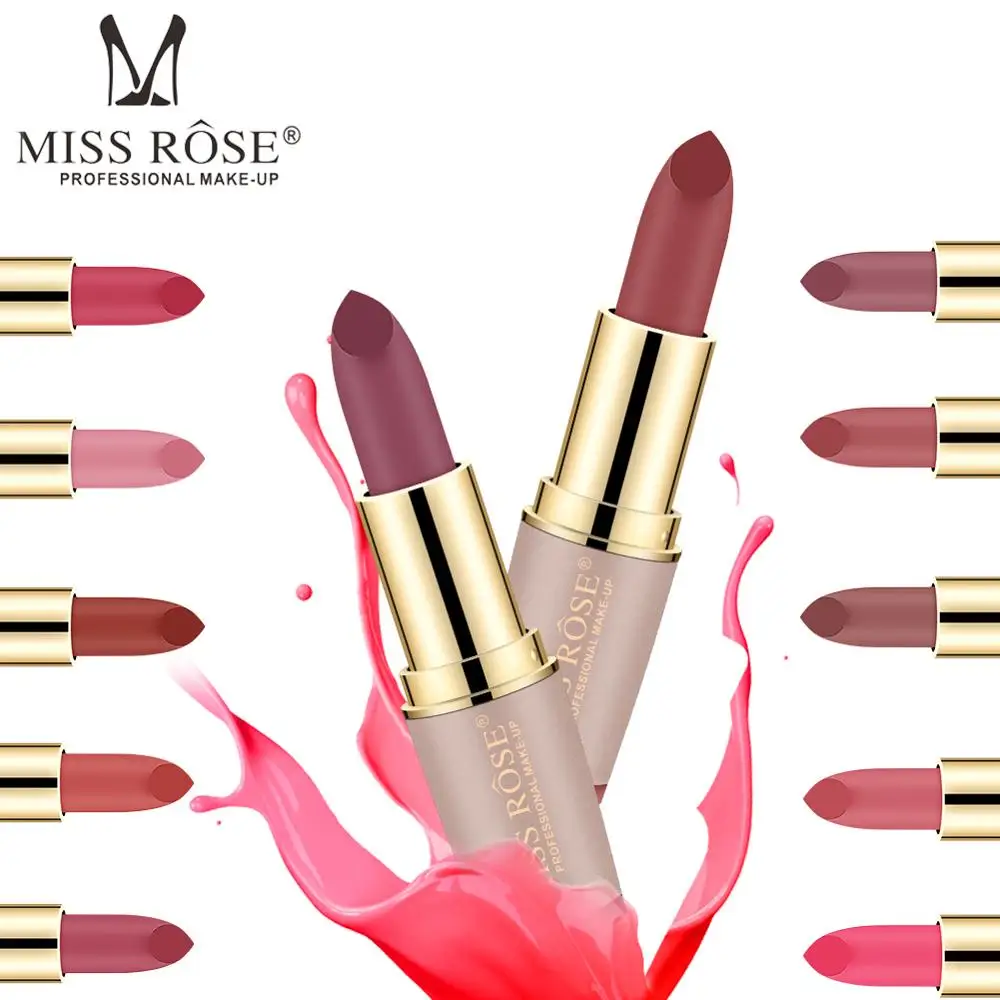 

MISS ROSE Korean Matte Lipstick Waterproof Makeup Batom Mate Nude Lip Stick Velvet Red rouge a levre mat Tint Lipstick Pencil