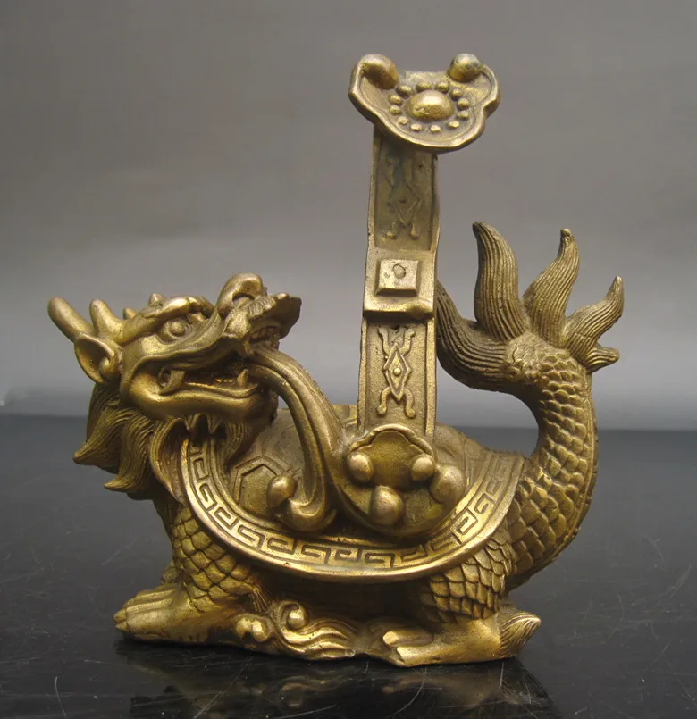 

wholesale bronze factory Copper crafts Good copper leading turtle dragon turtle decoration anti lilliputian