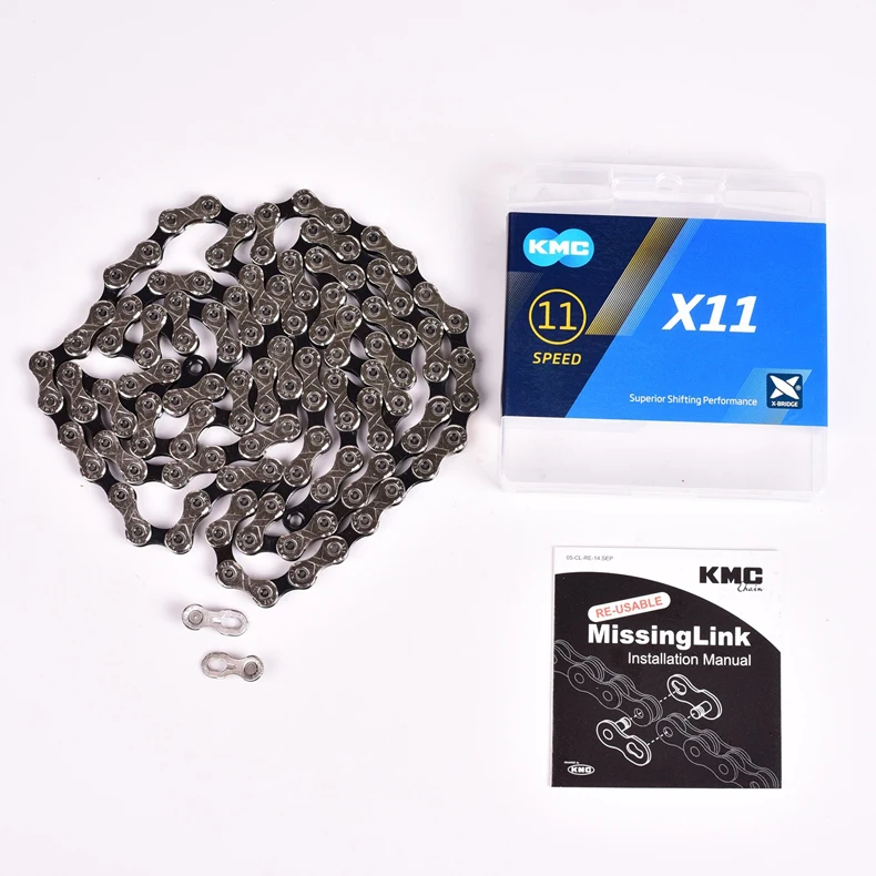 Clearance KMC X11 bicycle chain 11 speed 118 links with quick link ultralight 256g MTB mountain bike chain road 11 variable boxed 8