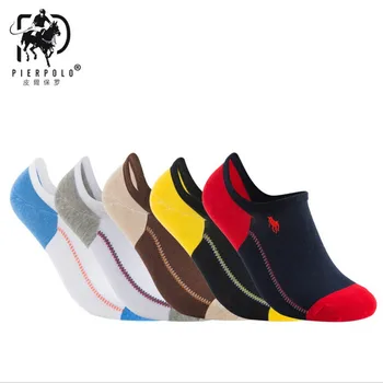 

5 Pairs/lot New Arrival Fashion Brand Polo Men Cotton Sock Funny Business Socks High Quality Ankle Boat Socks Male Size 40-44