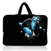 

Free Shipping Blue Butterfly 15" Hot Netbook Laptop Sleeve Case Bag Cover+Handle For 15.6" HP Pavilion dv6 G6