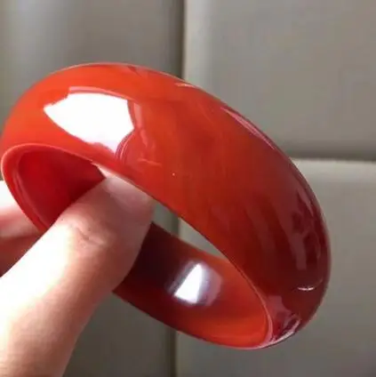 57-58mm Natural Red South Red AgateChina Gems Persimmon Red Bracelet