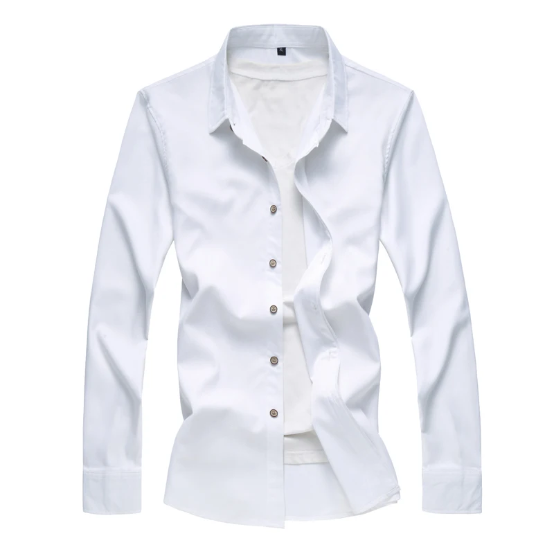2018 Autumn Shirt Men Slim Fit Mens Dress Shirts Male Clothing Brand Plus Size M-6XL 7XL SA51