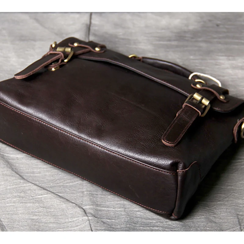 AETOO Simple Classic head cowhide Briefcase Light  male and female leather shoulder crossbody bag