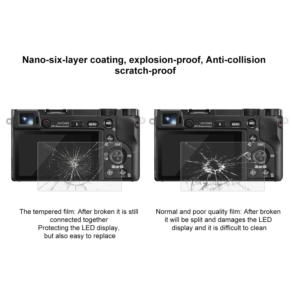 HD закаленное стекло ЖК-экран Защитная пленка для sony ILCE-6000/A6000/A6300/A6500 SLR оптическая 9H защита для экрана камеры