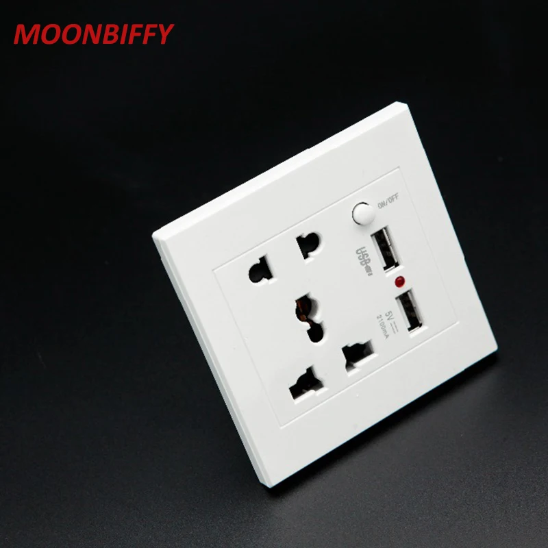 3 In 1 US//AU//UK//EU//China One Gang Wall Outlet Plate Socket Switch 110~250V 10A