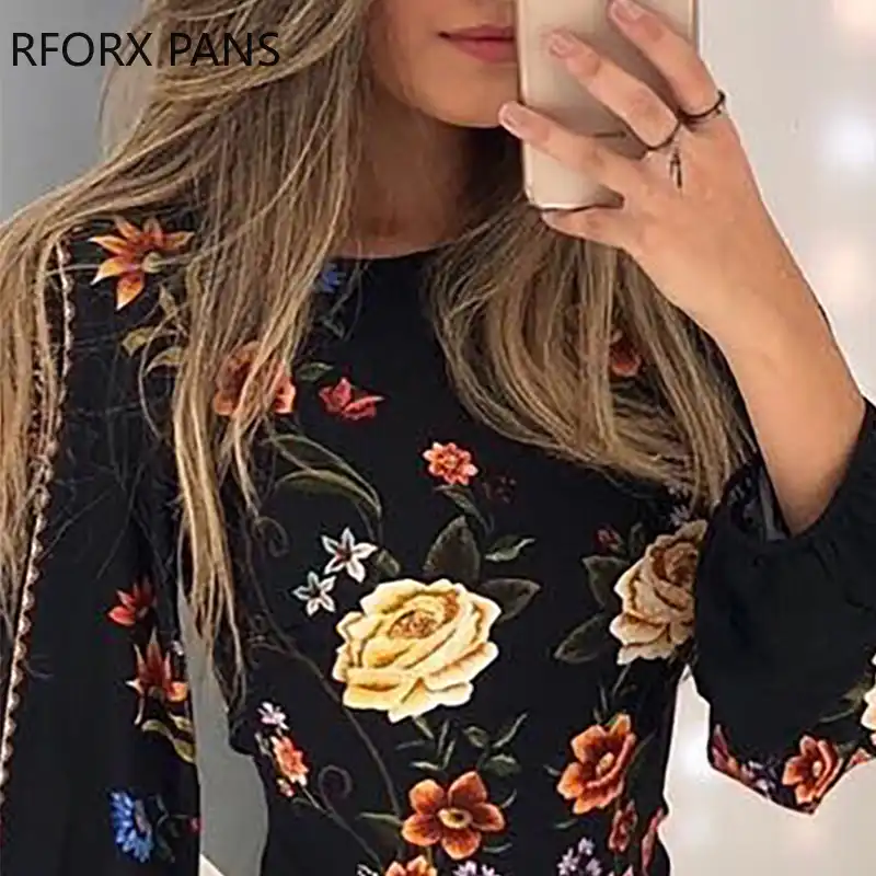 cutout back bishop sleeve floral bodycon dress