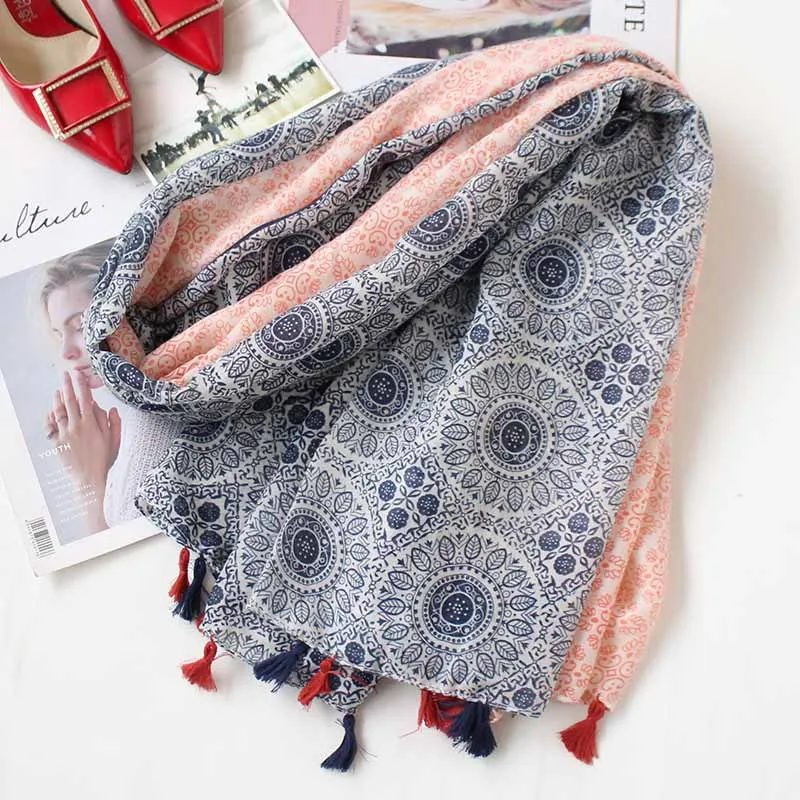Women Scarf Fashion Totem Vintage Blanket Shawl Large Wrap Spring...