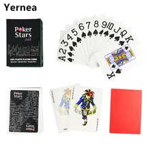 HOT color rojo y negro Póquer de PVC para elegir y cartas de plástico poker star 2,48*3,46 pulgadas Baccarat Poker Games Yernea