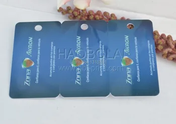 

breakable keytag cards 3UP keytag membership cards laminated overlay hole punched fast delivery by DHL