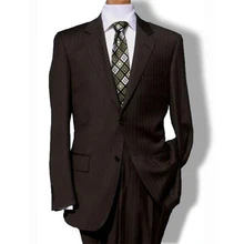 Изготовленный на заказ для измерения темно-коричневого в тонкую полоску мужской костюм, на заказ коричневый смокинг жениха