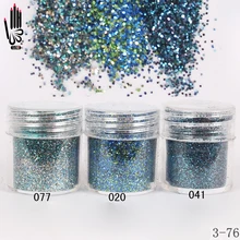1 банка/коробка 10 мл 3D ногтей Мода 3 павлин синий блеск для ногтей тонкий порошок для ногтей художественное украшение опционально 300 цветов завод 3-76