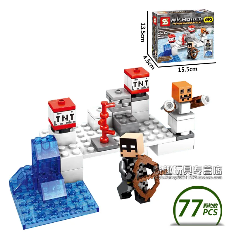 Minecraft Legoings My World Block Zombie Steve Wither building model kits Toy Action Figure Toys For Children Figures