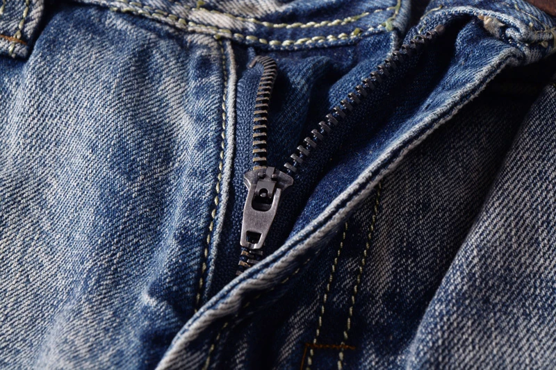 Vintage Designer Men Jeans Blue Color Straight Fit 100% Cotton Denim Pants hombre Fashion Classical Jeans Men Ripped Jeans homme