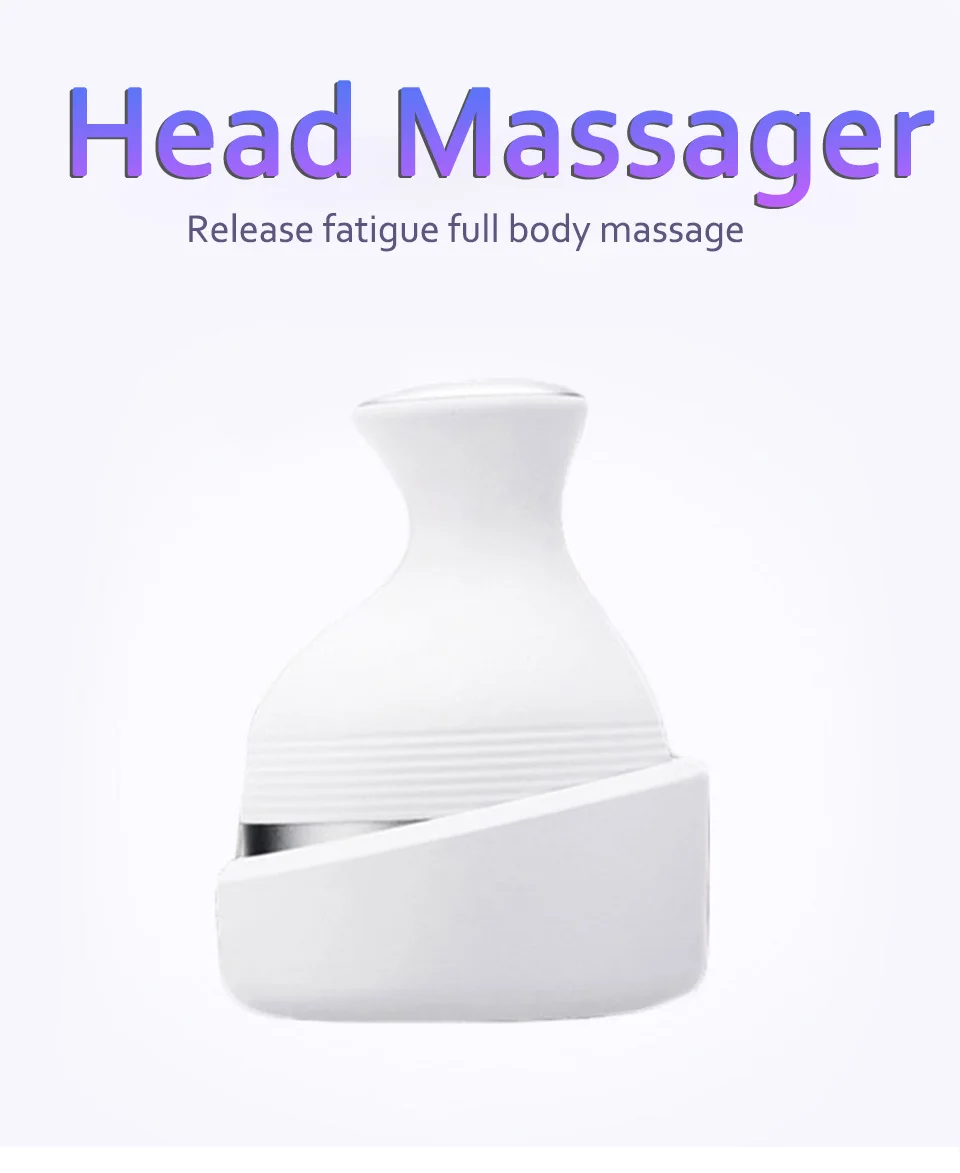 Водонепроницаемый беспроводной электрический ручной массажер shiastu с 4 головками для кожи головы, массажер для расслабления головы, массажер для расслабления