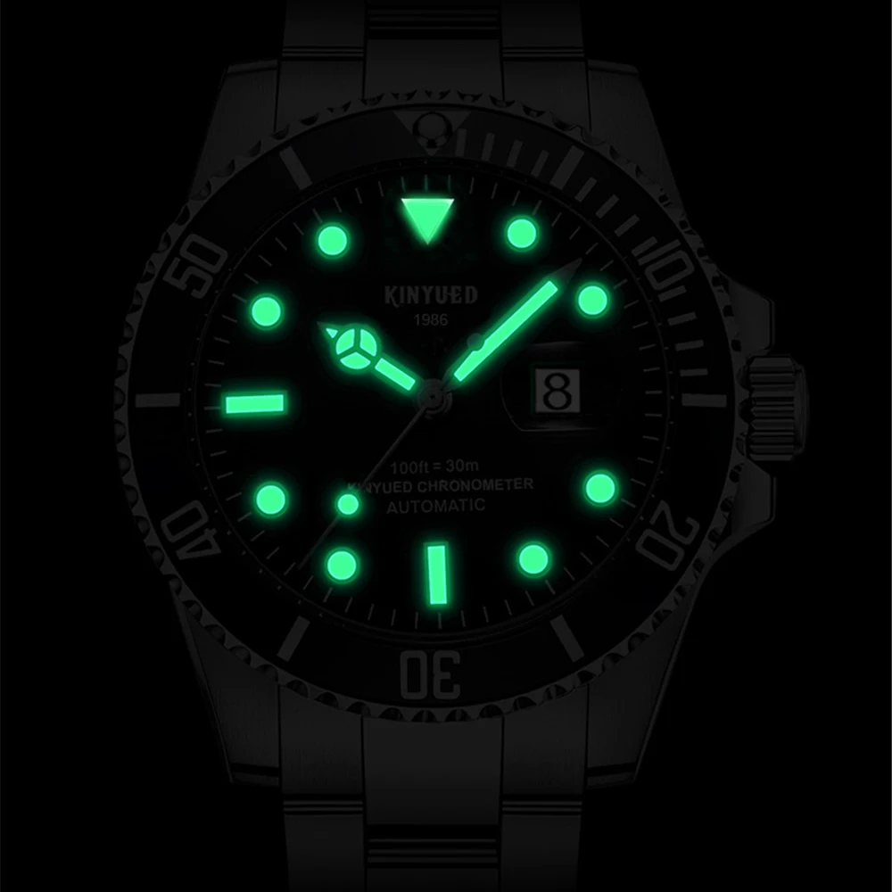 Top Luxury KINYUED Relogio Automatico Masculino Men Mechanical Watches Fashion Waterproof Business Submariner watch Male Clock