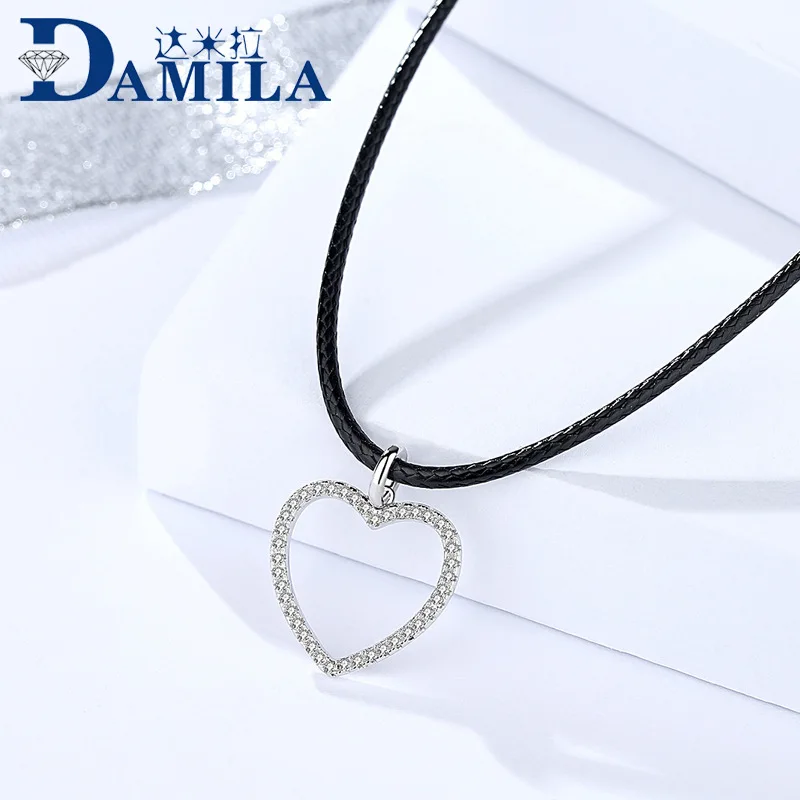 heart geometric necklace for women