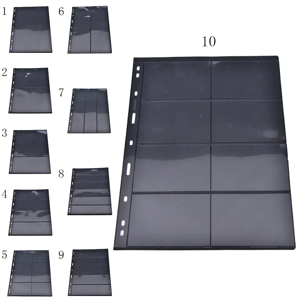 

1PCS banknotes money transparent PVC page of paper money coin album loose-leaf inners of Coin/Money holders 10 styles