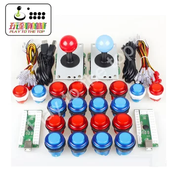 

Arcade DIY Kit Parts USB Controller To PC 8 Ways Stick Control+LED Light Push Buttons For Video Game Consoles Mame Raspberry Pi