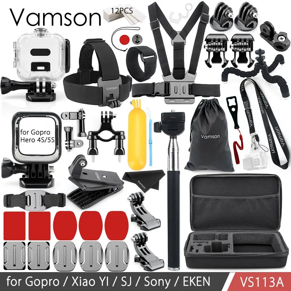 Vamson For Gopro Hero 4 Session Mount Tripod Waterproof Housing Case Frame Silicone Neck Strap Vs113a Sports Camcorder Cases Aliexpress