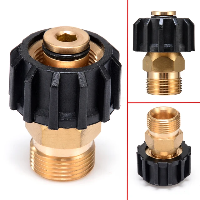 Pressure Washer Adapter Connector Female Twist M22 15mm Convert To A Pressure Washer Adapter Connector Female Twist M22 15mm Convert To A Standard Male 14mm 4000 Psi For Cleaning Tool
