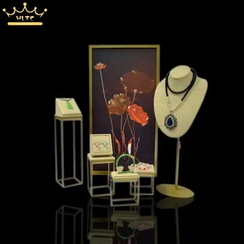 Newest High Quality Plating Stainless Steel Jewelry Earring display Necklace showcase Jewelry Display Rack stand holder