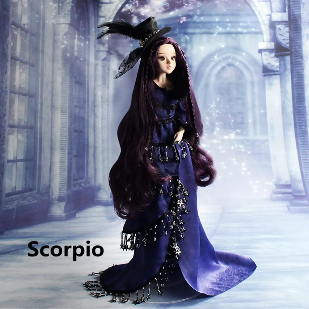 Fortune Days MMGirl 12 Constellation Scorpio 1/6 bjd кукла 30 см темно-фиолетовое платье шляпа 14 суставов тело с изысканной подарочной коробкой игрушка