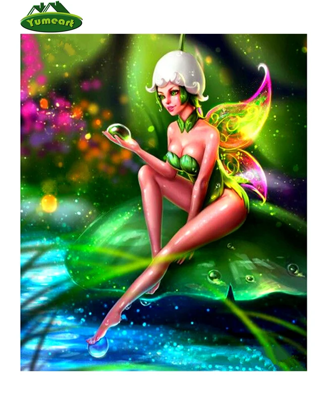 YUMEART Diamond Painting Cross Stitch Flower Fairy DIY Embroidery Mosaic Girl Home Decor Handmade Art Crafts | Дом и сад