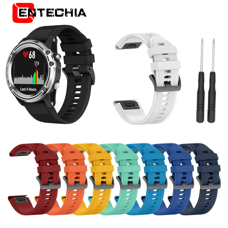 

26 22 20MM Watchband Strap for Garmin Fenix 5X 5 5S 3 3HR D2 S60 GPS Watch Quick Release Silicone Easyfit Wrist Band Strap