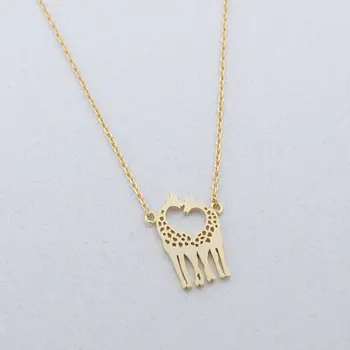 

DANGGAO fashion cute Loving Giraffes pendant Necklace for women lovers chain choker necklace jewelry tiny charm Christmas gift