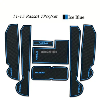 

Gate slot pad Interior Door Pad Cup mat For Volkswagen Passat 2011-2015 Non-slip mats red blue white mats Car Accessories