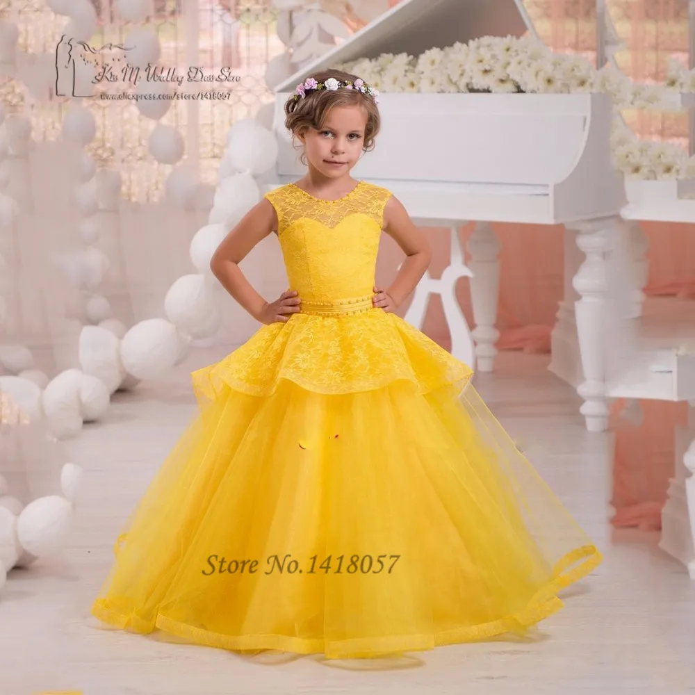 Yellow Flower Girl Dresses for Weddings Pageant Dresses for Little Kids