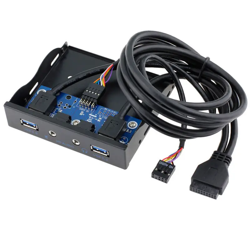 20pin к 2 портам USB 3 0 концентратор и HD аудио 5 в ПК гибкий кабель передней панели |