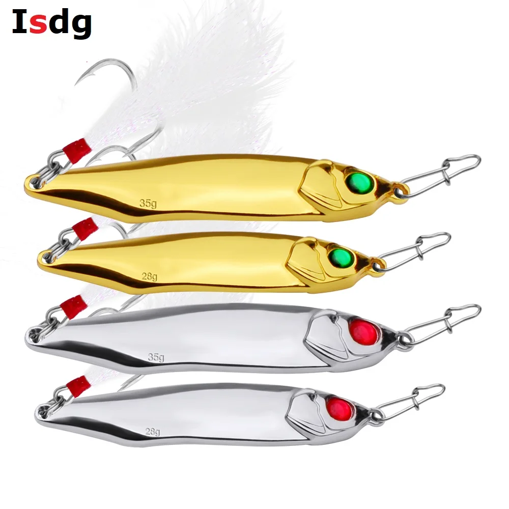 1PC Spoon Lure 10G/15G/20G/28G Metal Fishing Bait 2 Colors Spoon Bass