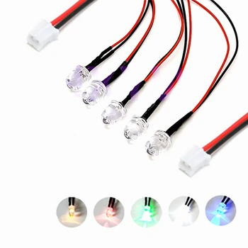 

10Pcs 3V 5V 6V 9V 12V 24V 36V 48V 110V 220V Clear 10mm LED With 20cm Wire And PH2.0 Plug, Light=White Red Blue Green Yellow