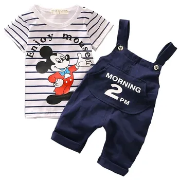

2018 boy summer fashion casual suit children's clothing suit cartoon short-sleeved T-shirt jacket + shorts baby boy girl costume