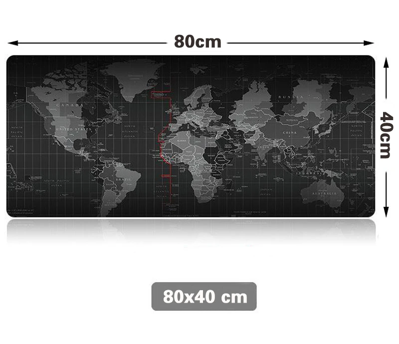 Супер большой 1000x500 мм/900x40 мм/800x400 мм/700x300 мм карта мира Резиновый Коврик Для Мыши Компьютерный игровой планшет коврик для мыши с блокировкой края - Цвет: 80x40