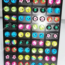 72 шт. ювелирных сережек Модный милый из смолы и нержавеющей стали серьги LB126