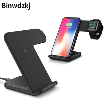 

2 in 1 Fast Charging Qi Wireless Charger Stand for Apple Watch 2 3 4 For iPhone XS Max XR X 8 Plus For Samsung S9 S8 Note 9 8