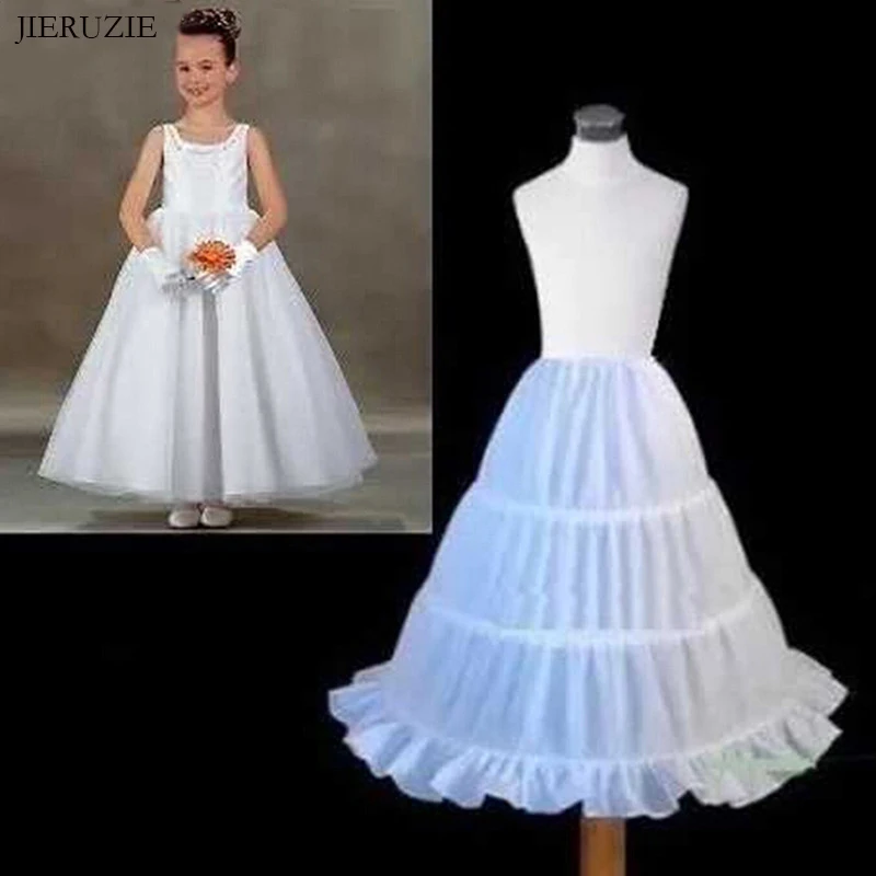 JIERUIZE 3 Hoops ярусная юбка для девочек бальное платье кринолиновый подъюбник Нижняя юбка для девочек с цветочным рисунком Детские свадебные аксессуары