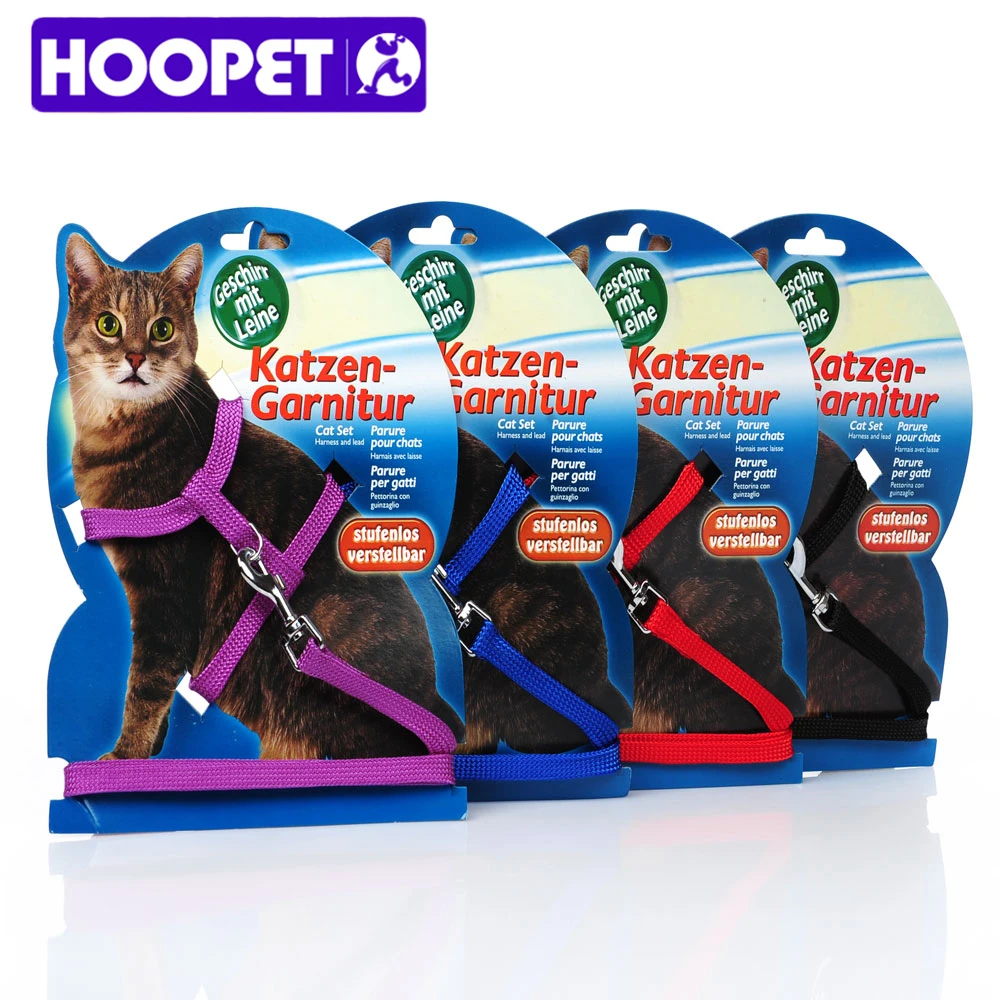 HOOPET Cat Harness And Leash Nylon Products For Animals Adjustable Pet Traction Harness Belt Cat