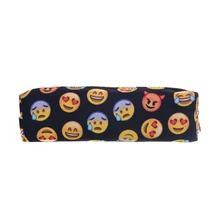 Black emoji 3D Printing pencil cases pouch 2016 Who Cares Fashion New travel organizer necessaire cosmetic bag makeup bag