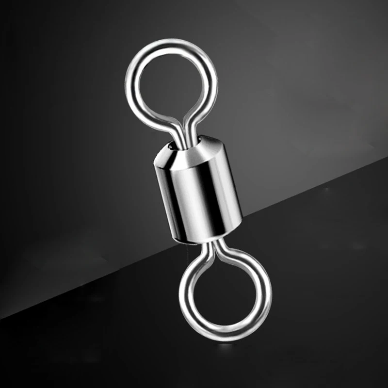 

50PCS Fishhooks Ball Bearing Swivel Solid Rings Fishing Connector 1CM Length Ocean Boat Fishing Hooks