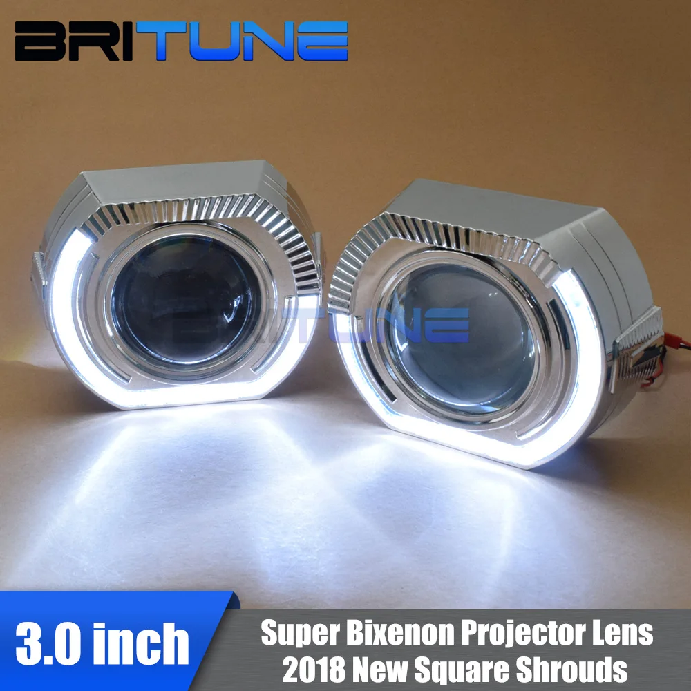 

Sport X5 LED Angel Eyes Square LED Super 3.0 inch H1 Bi-xenon Projector Lens Lamps Daytime Running Lights Auto Headlight Tuning