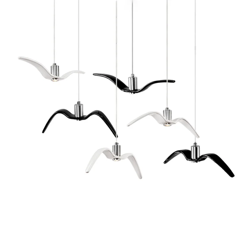 

Nordic Creative Seagull Hanging Led Pendant Lights For Bedroom Lamparas Colgantes Led Kitchen Island Lights White Pendent Lamp