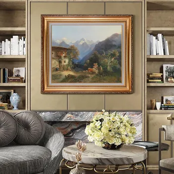 

Frameless Realistic Landscape Painting Canvas Oil Painting Handed-Painted For Home Wall Decor