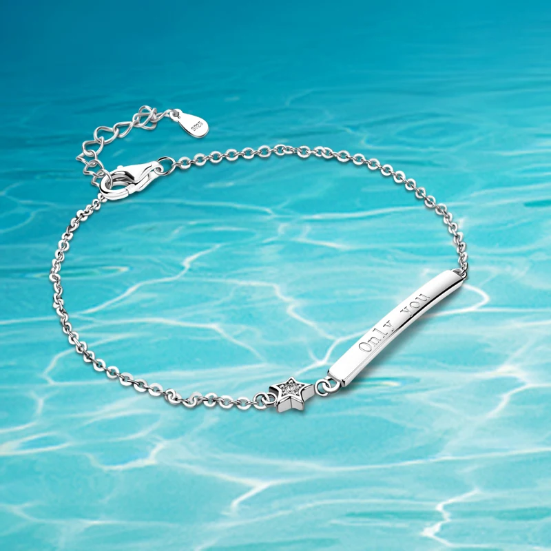 100 Real 925 Sterling Silver Charm Bracelet, Valentine gift only you