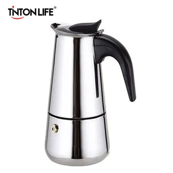 

TINTON LIFE 2/4/6/9 Cups Stainless Steel Moka Espre sso Latte Percolator Stove Top Coffee Maker Pot