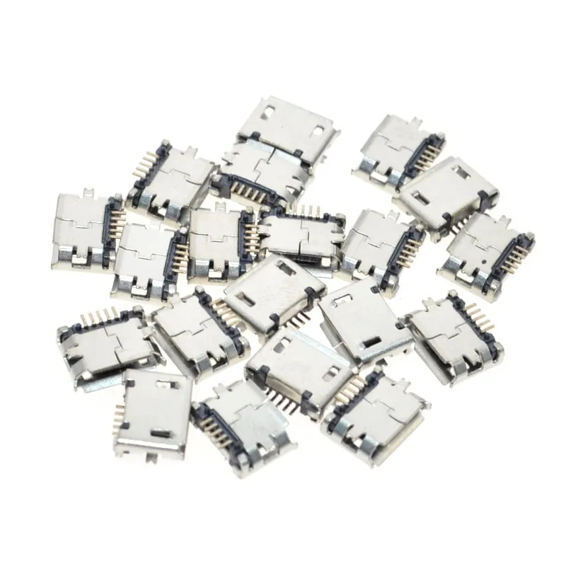 Wanmei Lot de 10 prises micro USB type B femelle 180 degrés 5 broches SMD SMT 