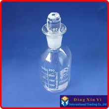 4 шт./лот) 250 мл растворенная кислородная бутылка, лабораторное использование стеклянных бутылок